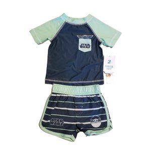 Star Wars The Child Grogu 2-Piece Swimwear Set- The Mandalorian - Green - 12M